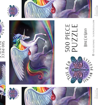 Darstellung des Puzzle Motivs Rainbow Dancer Unicorn - Rose Cat Khan 500 Puzzle Schachtel 3D Modell