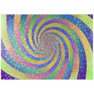 Darstellung des Puzzle Motivs puzzleplate Swirl Rainbow Challenge - Rose Cat Khan 1000 Puzzle