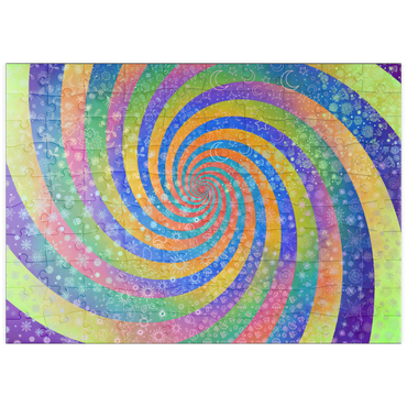 Darstellung des Puzzle Motivs puzzleplate Swirl Rainbow Challenge - Rose Cat Khan 100 Puzzle