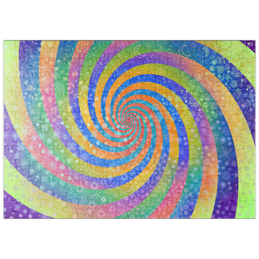 Darstellung des Puzzle Motivs puzzleplate Swirl Rainbow Challenge - Rose Cat Khan 200 Puzzle