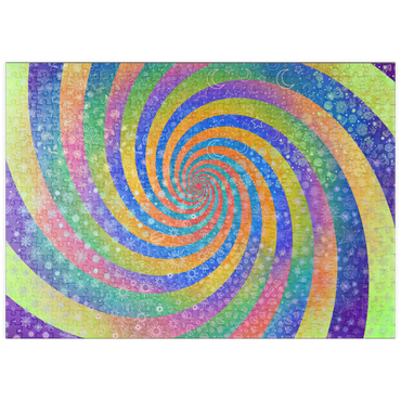 Darstellung des Puzzle Motivs puzzleplate Swirl Rainbow Challenge - Rose Cat Khan 500 Puzzle