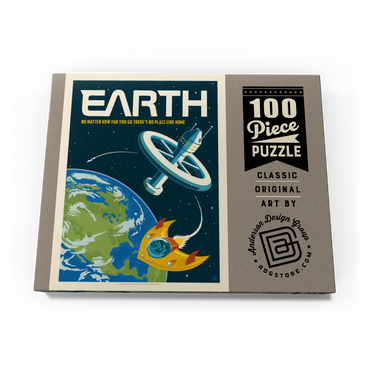 Darstellung des Puzzle Motivs Earth: No Place Like Home, Vintage Poster 100 Puzzle Schachtel Ansicht3