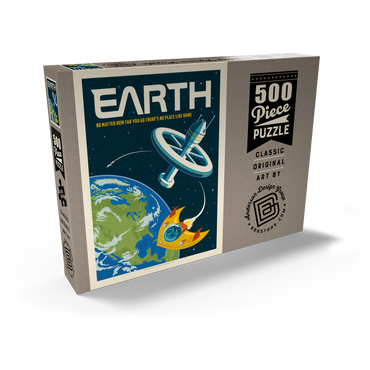 Darstellung des Puzzle Motivs Earth: No Place Like Home, Vintage Poster 500 Puzzle Schachtel Ansicht2