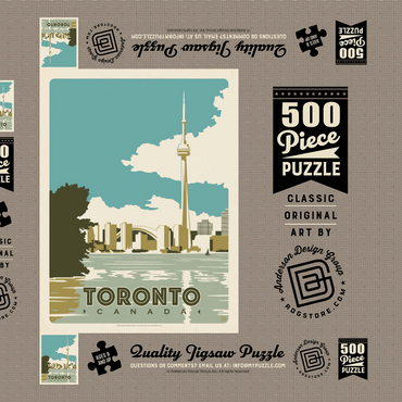 Darstellung des Puzzle Motivs Canada: Toronto, Vintage Poster 500 Puzzle Schachtel 3D Modell