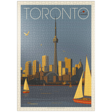 Darstellung des Puzzle Motivs puzzleplate Canada: Toronto Sailboats, Vintage Poster 1000 Puzzle