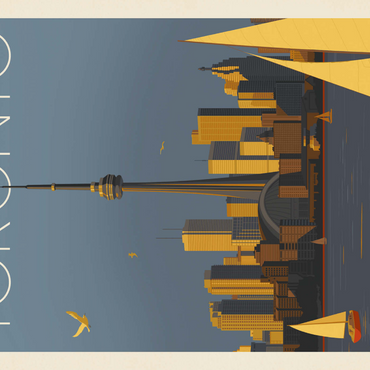 Darstellung des Puzzle Motivs Canada: Toronto Sailboats, Vintage Poster 1000 Puzzle 3D Modell