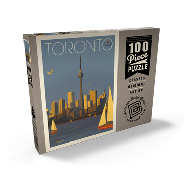 Darstellung des Puzzle Motivs Canada: Toronto Sailboats, Vintage Poster 100 Puzzle Schachtel Ansicht2