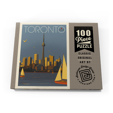 Darstellung des Puzzle Motivs Canada: Toronto Sailboats, Vintage Poster 100 Puzzle Schachtel Ansicht3