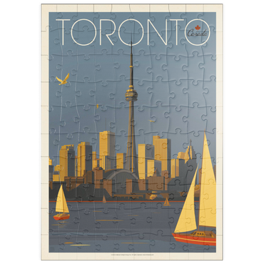 Darstellung des Puzzle Motivs puzzleplate Canada: Toronto Sailboats, Vintage Poster 100 Puzzle
