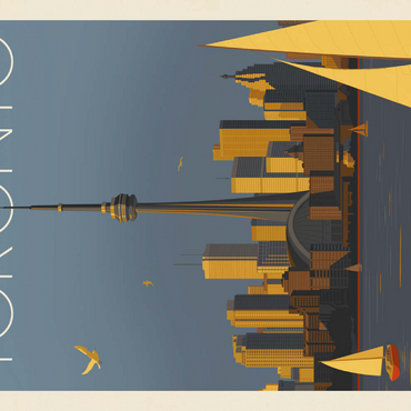 Darstellung des Puzzle Motivs Canada: Toronto Sailboats, Vintage Poster 100 Puzzle 3D Modell