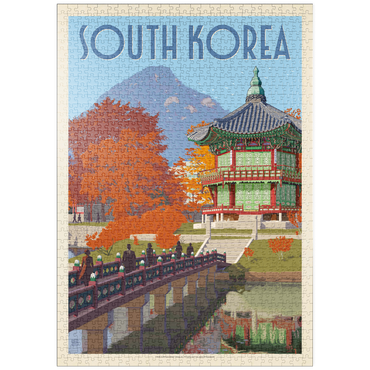 Darstellung des Puzzle Motivs puzzleplate South Korea, Seoul: Gyeongbokgung Palace, Vintage Poster 1000 Puzzle