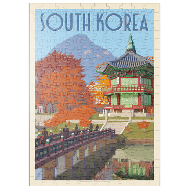 Darstellung des Puzzle Motivs puzzleplate South Korea, Seoul: Gyeongbokgung Palace, Vintage Poster 200 Puzzle