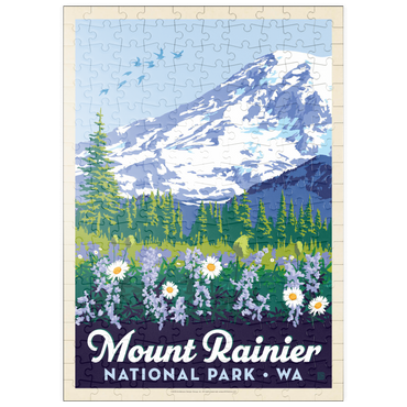 Darstellung des Puzzle Motivs puzzleplate Mount Rainier National Park: Wildflowers, Vintage Poster 200 Puzzle