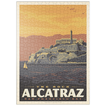 Darstellung des Puzzle Motivs puzzleplate Alcatraz Island, CA, Vintage Poster 500 Puzzle