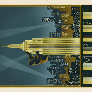 Darstellung des Puzzle Motivs New York City: Empire State Building, Vintage Poster 500 Puzzle 3D Modell