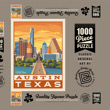 Darstellung des Puzzle Motivs American College Towns: Austin, Texas 1000 Puzzle Schachtel 3D Modell