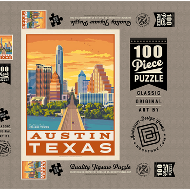 Darstellung des Puzzle Motivs American College Towns: Austin, Texas 100 Puzzle Schachtel 3D Modell