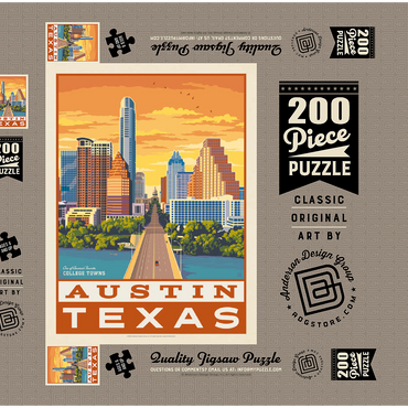 Darstellung des Puzzle Motivs American College Towns: Austin, Texas 200 Puzzle Schachtel 3D Modell