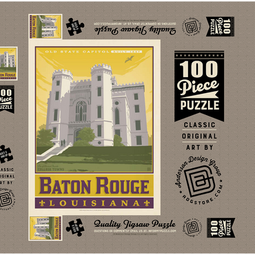 Darstellung des Puzzle Motivs American College Towns: Baton Rouge, LA 100 Puzzle Schachtel 3D Modell