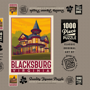Darstellung des Puzzle Motivs American College Towns: Blacksburg, VA 1000 Puzzle Schachtel 3D Modell