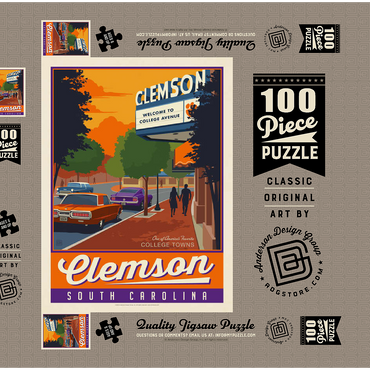Darstellung des Puzzle Motivs American College Towns: Clemson, SC 100 Puzzle Schachtel 3D Modell