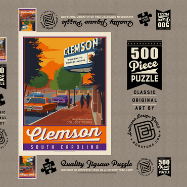 Darstellung des Puzzle Motivs American College Towns: Clemson, SC 500 Puzzle Schachtel 3D Modell