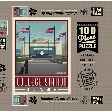 Darstellung des Puzzle Motivs American College Towns: College Station, TX 100 Puzzle Schachtel 3D Modell