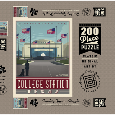 Darstellung des Puzzle Motivs American College Towns: College Station, TX 200 Puzzle Schachtel 3D Modell