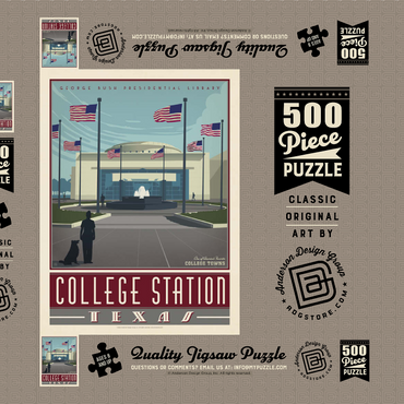 Darstellung des Puzzle Motivs American College Towns: College Station, TX 500 Puzzle Schachtel 3D Modell