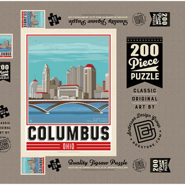Darstellung des Puzzle Motivs American College Towns: Columbus, OH 200 Puzzle Schachtel 3D Modell