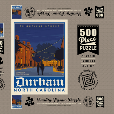Darstellung des Puzzle Motivs American College Towns: Durham, NC 500 Puzzle Schachtel 3D Modell
