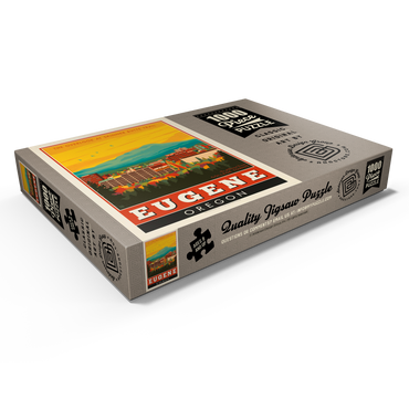 Darstellung des Puzzle Motivs American College Towns: Eugene, Oregon 1000 Puzzle Schachtel Ansicht1