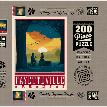 Darstellung des Puzzle Motivs American College Towns: Fayetteville, Arkansas 200 Puzzle Schachtel 3D Modell