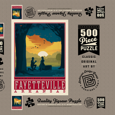 Darstellung des Puzzle Motivs American College Towns: Fayetteville, Arkansas 500 Puzzle Schachtel 3D Modell