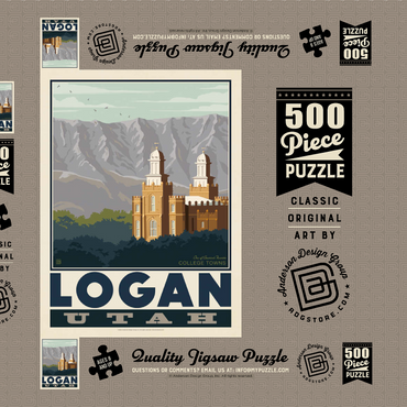 Darstellung des Puzzle Motivs American College Towns: Logan, Utah 500 Puzzle Schachtel 3D Modell
