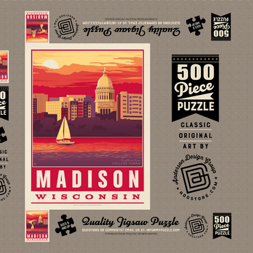 Darstellung des Puzzle Motivs American College Towns: Madison, WI 500 Puzzle Schachtel 3D Modell