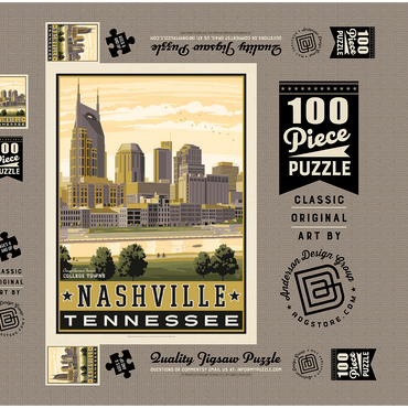 Darstellung des Puzzle Motivs American College Towns: Nashville, TN 100 Puzzle Schachtel 3D Modell
