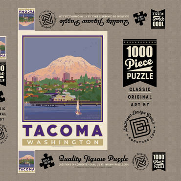 Darstellung des Puzzle Motivs American College Towns: Tacoma, WA 1000 Puzzle Schachtel 3D Modell
