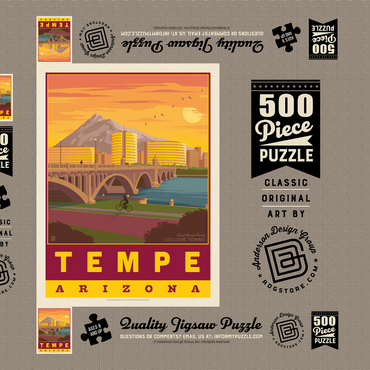 Darstellung des Puzzle Motivs American College Towns: Tempe, AZ 500 Puzzle Schachtel 3D Modell