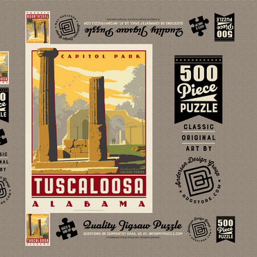 Darstellung des Puzzle Motivs American College Towns: Tuscaloosa, AL 500 Puzzle Schachtel 3D Modell