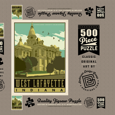 Darstellung des Puzzle Motivs American College Towns: West Lafayette 500 Puzzle Schachtel 3D Modell
