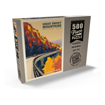 Darstellung des Puzzle Motivs Great Smoky Mountains National Park: Foothills Parkway In The Fall 500 Puzzle Schachtel Ansicht2