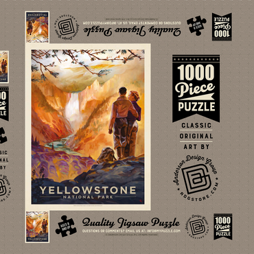 Darstellung des Puzzle Motivs Yellowstone National Park: Yellowstone Falls 1000 Puzzle Schachtel 3D Modell