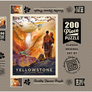 Darstellung des Puzzle Motivs Yellowstone National Park: Yellowstone Falls 200 Puzzle Schachtel 3D Modell