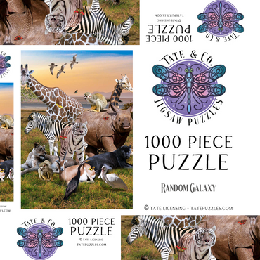 Darstellung des Puzzle Motivs African Animals Safari - Random Galaxy 1000 Puzzle Schachtel 3D Modell