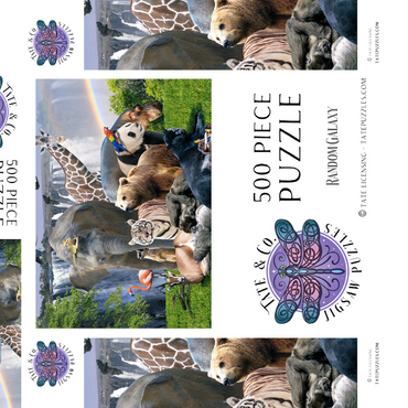 Darstellung des Puzzle Motivs African Animals Waterfall - Random Galaxy 500 Puzzle Schachtel 3D Modell