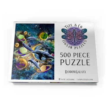 Darstellung des Puzzle Motivs Galaxy Dolphin, Space Dolphins - Random Galaxy 500 Puzzle Schachtel Ansicht3