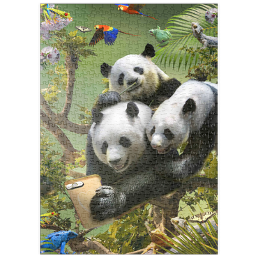 Darstellung des Puzzle Motivs puzzleplate Panda Selfie, Pandas - Random Galaxy 500 Puzzle