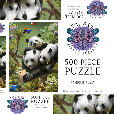 Darstellung des Puzzle Motivs Panda Selfie, Pandas - Random Galaxy 500 Puzzle Schachtel 3D Modell