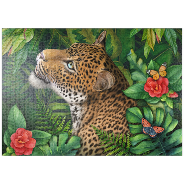 Darstellung des Puzzle Motivs puzzleplate Leopard’s Gaze Wildlife - Laurie Prindle 1000 Puzzle